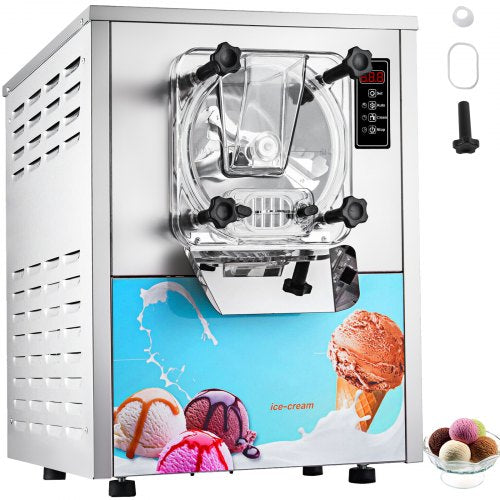 Hard Ice Cream Machine 1400W Commercial Ice Cream Machine 16-20L/H Professional Ice Cream Maker Stainless Steel Ice Cream Saker Perfect for Restaurants Cafes Shops