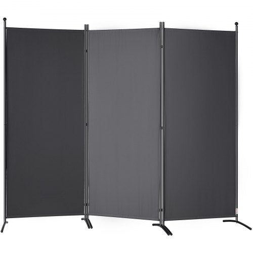 Room Divider, 6.1 ft Room Dividers and Folding Privacy Screens (3-panel), Fabric Partition Room Dividers for Office, Bedroom, Dining Room, Study, Freestanding, Dark Gray