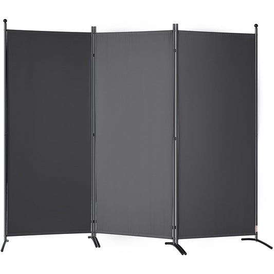 Room Divider, 6.1 ft Room Dividers and Folding Privacy Screens (3-panel), Fabric Partition Room Dividers for Office, Bedroom, Dining Room, Study, Freestanding, Dark Gray