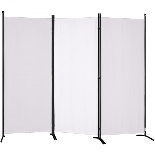 Room Divider, 6.1 ft Room Dividers and Folding Privacy Screens (3-panel), Fabric Partition Room Dividers for Office, Bedroom, Dining Room, Study, Freestanding, White
