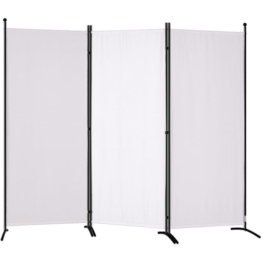 Room Divider, 6.1 ft Room Dividers and Folding Privacy Screens (3-panel), Fabric Partition Room Dividers for Office, Bedroom, Dining Room, Study, Freestanding, White
