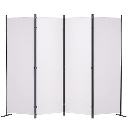 Room Divider, 5.6 ft Room Dividers and Folding Privacy Screens (4-panel), Fabric Partition Room Dividers for Office, Bedroom, Dining Room, Study, Freestanding, White