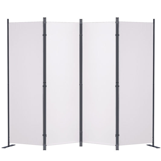 Room Divider, 5.6 ft Room Dividers and Folding Privacy Screens (4-panel), Fabric Partition Room Dividers for Office, Bedroom, Dining Room, Study, Freestanding, White
