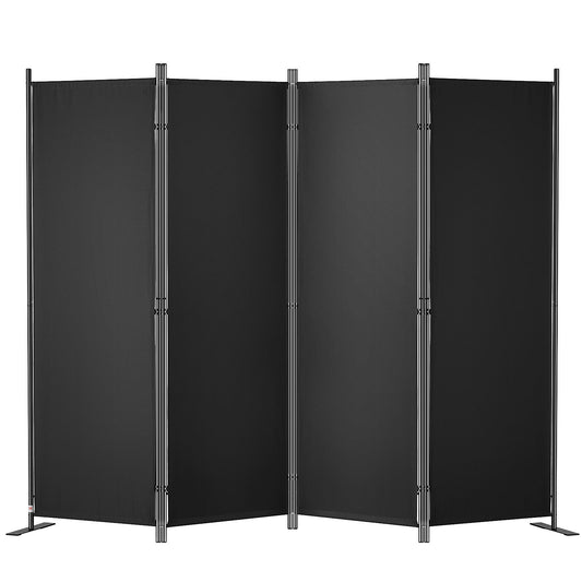 Room Divider 4-Panel Folding Privacy Screen 88.2"x11.8"x67.3"Home Black