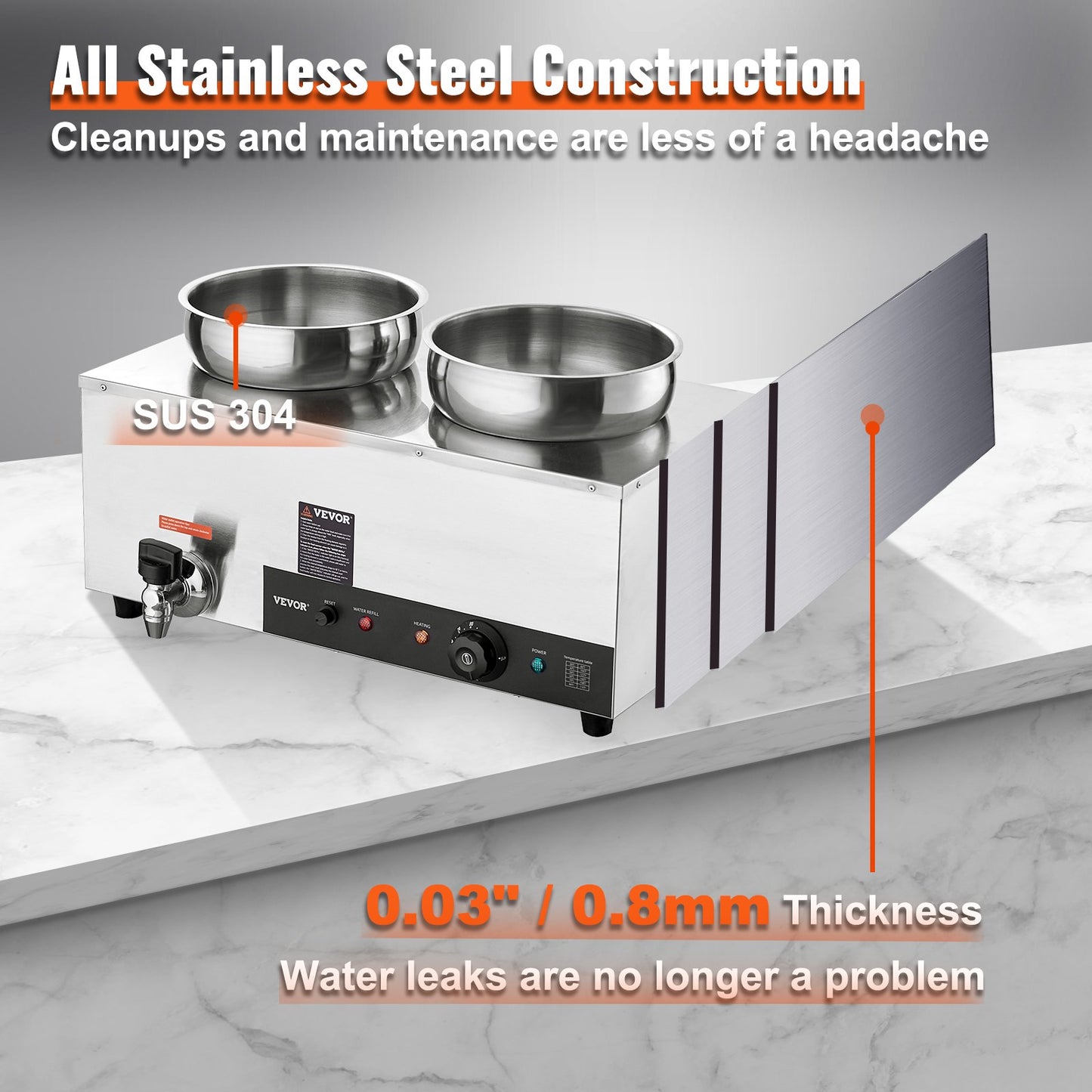 Commercial Soup Warmer Soup Station with 2*7.4 Qt Pot Soup Kettle Warmer