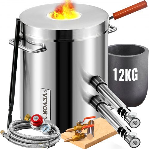 12KG Propane Smelting Furnace Kit Melting Furnace Double Burners 2700℉
