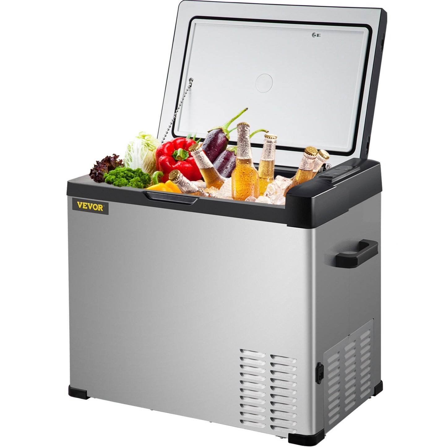 Car Refrigerator, 53 Qt, 12v Portable Freezer with Single Zone, 12/24V DC & 110-240V AC Electric Compressor Cooler w/ -4℉-68℉ Cooling Range, for Car Truck Vehicle RV Boat Outdoor & Home use