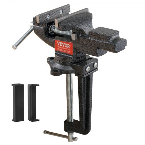 Bench Vise, 2.2 inch Dual-Purpose Table Vise for Workbench, Clamp-on Vise with Multifunctional Jaw and 360° Swivel Base, for Woodworking, Workshop DIY Uses