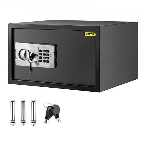 Security Safe 1.1 Cubic Feet, Electronic Safe Box with Electronic Code Lock, Digital Safe Box with 2 Override Keys, Fireproof Safe Carbon Steel Material Money Safe 28L for Home, Hotel and Office