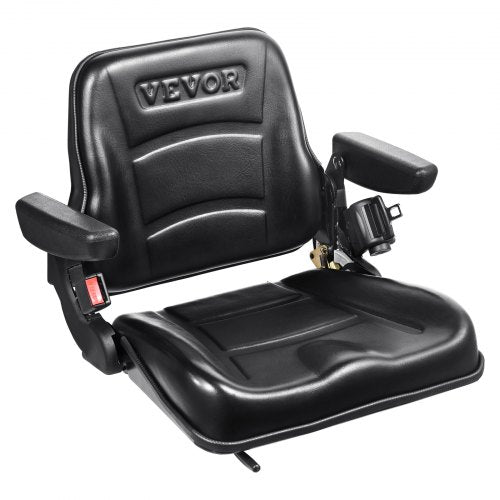 Universal Forklift Seat Tractor Seat Adjustable Back Seatbelt Armrests