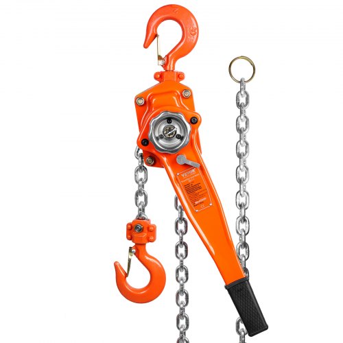 Manual Lever Chain Hoist, 1-1/2 Ton 3300 lbs Capacity 20 FT Come Along, G80 Galvanized Carbon Steel with Weston Double-Pawl Brake,Auto Chain Leading & 360° Rotation Hook, for Garage Factory Dock