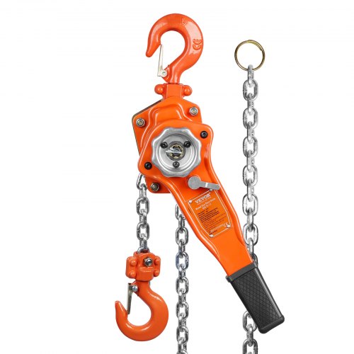Manual Lever Chain Hoist, 3/4 Ton 1650 lbs Capacity 10 FT Come Along, G80 Galvanized Carbon Steel with Weston Double-Pawl Brake, Auto Chain Leading & 360° Rotation Hook, for Garage Factory Dock