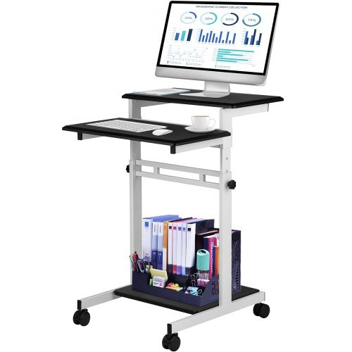 Mobile Standing
Desk Rolling Laptop Desk Height Adjustable for Home Office