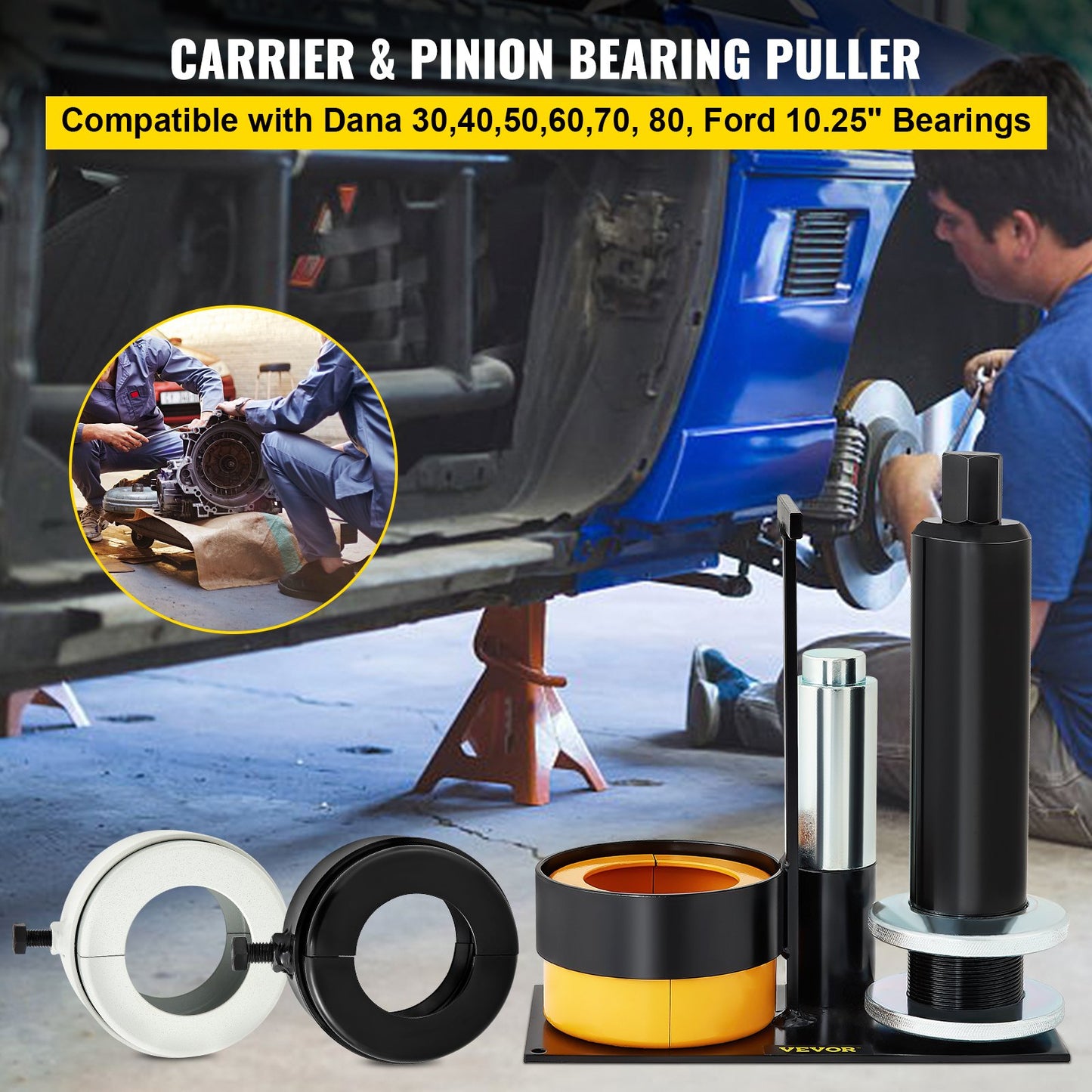 Carrier & Pinion Bearing Puller Clamshell Bearing Puller w/3 Clamshells