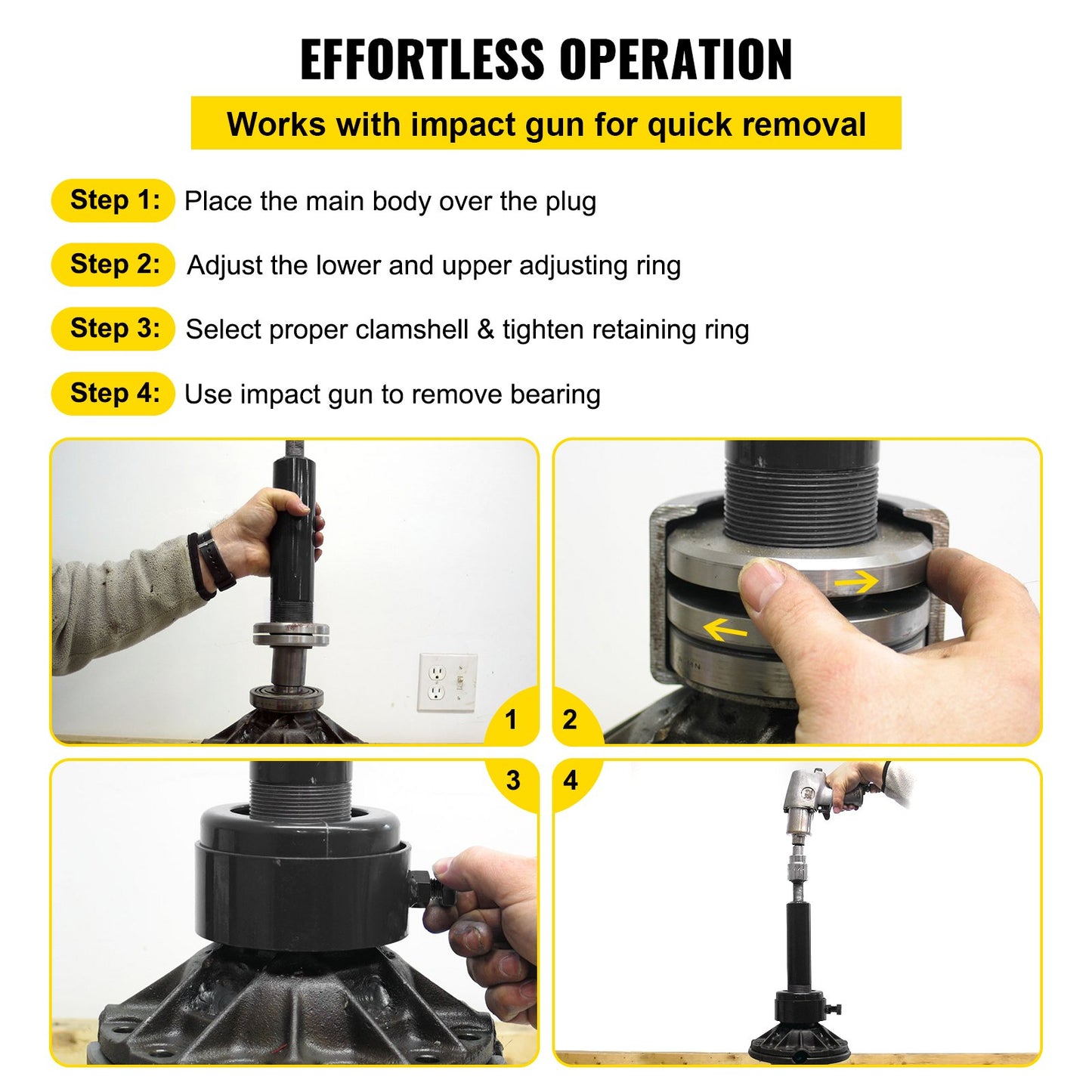 Carrier & Pinion Bearing Puller Clamshell Bearing Puller w/3 Clamshells