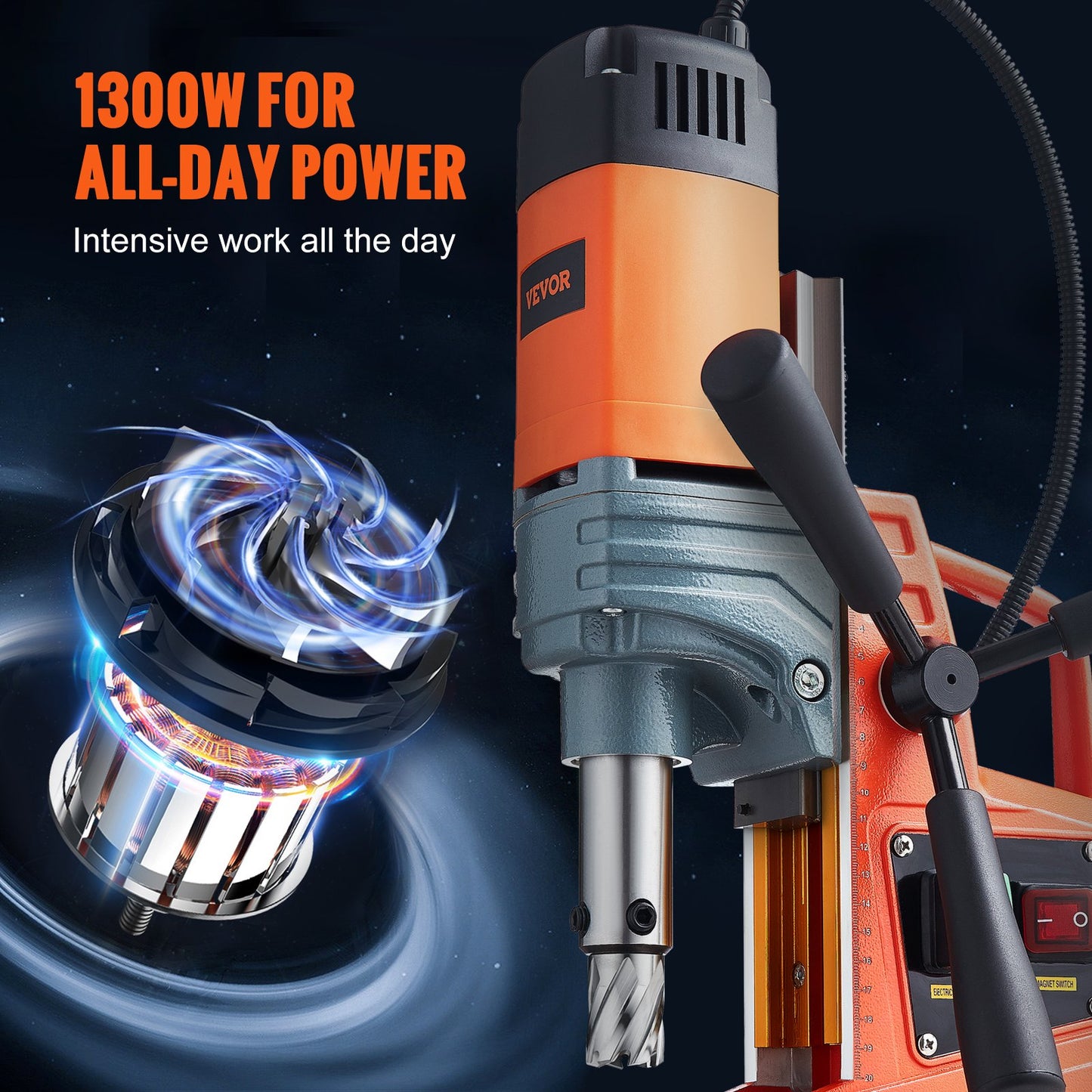 Magnetic Drill 1300W 2922lbf/13000N Portable Mag Drill Press 810RPM