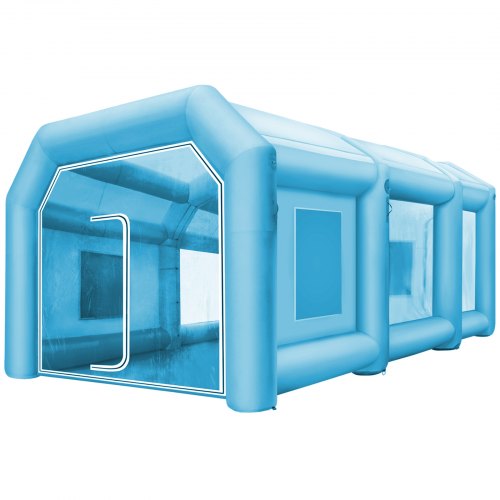 Inflatable Tent 26x15x10Ft Inflatable Spray Booth Tent Inflatable Paint Booth Tent Car Paint Booth Giant Workstation 210D Oxford Fabric with 2 Blowers