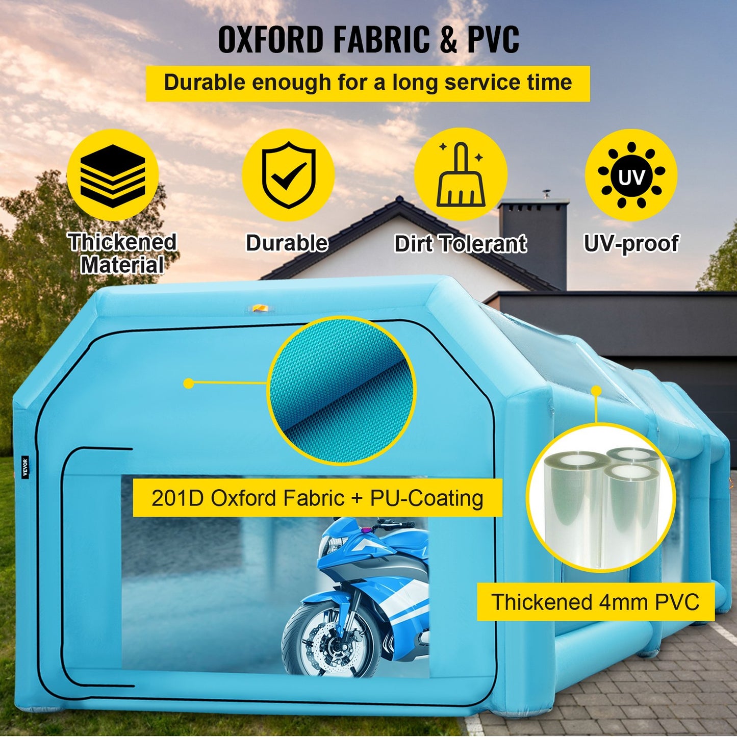 Portable Inflatable Paint Booth, 20x10x8.2ft Inflatable Spray Booth, Car Paint Tent w/ Air Filter System & 2 Blowers, Upgraded Blow Up Spray Booth Tent, Auto Paint Workstation, Motorcycle Garage