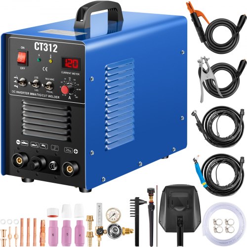 3 In1 CT312 Combo Welder Plasma Cutter/TIG/MMA Inverter Welder, Multi Functional TIG/MMA/Plasma Cutter Air Plasma Cutter Weldering Machine Welder, Output Current 20-120 A