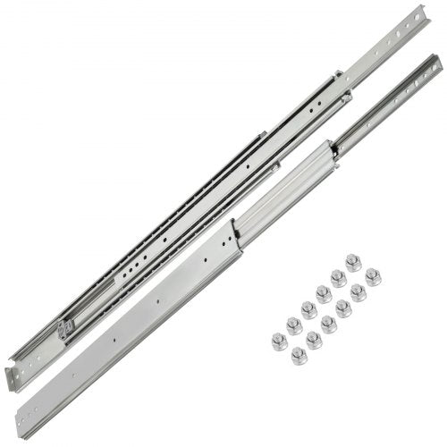 Drawer Slides, 1 Pair 22 Inch Soft Close Drawer Slides, Ball Bearing Side Mount Drawer Hardware Slides, 500 LBS Load Capacity 3-Section Full Extension Drawer Slides for Smooth Slide, Less Noise