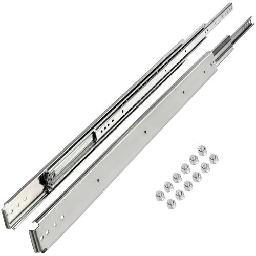 Drawer Slides, 1 Pair 30 Inch Soft Close Drawer Slides, Ball Bearing Side Mount Drawer Hardware Slides, 500 LBS Load Capacity 3-Section Full Extension Drawer Slides for Smooth Slide, Less Noise