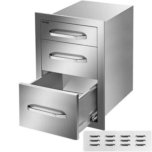 37.6*53.3cm Bbq Triple Drawer Bbq Tool Fully Enclosed Modern Access Drawer