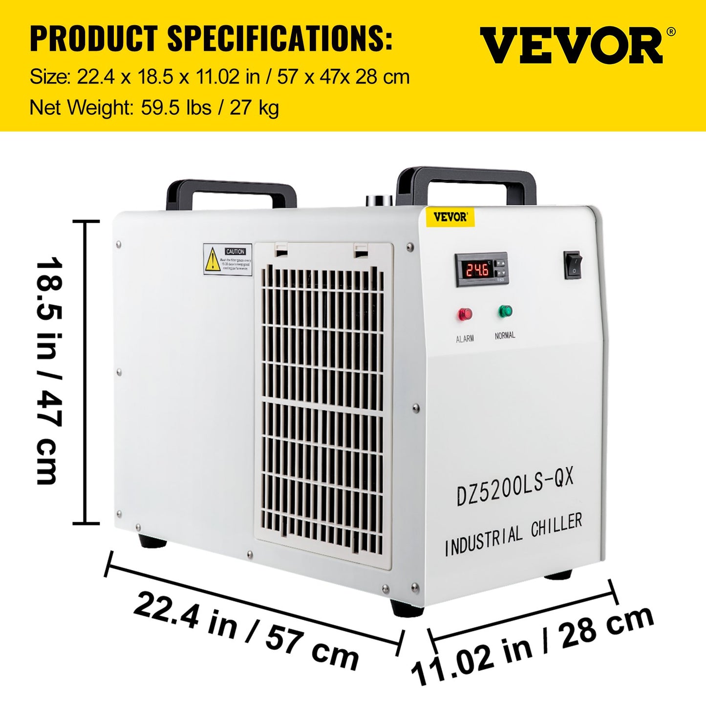 6L Tank Water Chiller CW-5200DG Thermolysis Industrial Water Chiller Water Cooling Chiller for 130 150W CO2 Glass Laser Tube Cooler