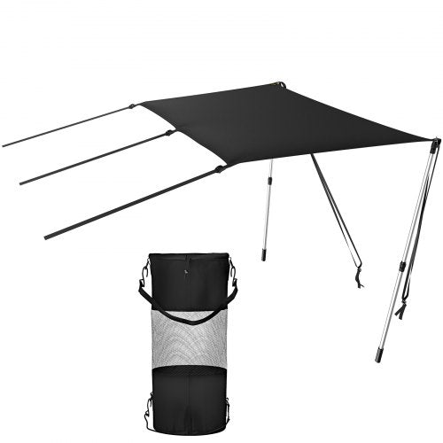 T-Top Shade Extension, 4' x 5', UV-proof 600D Polyester T-top Extension Kit with Rustproof Steel Telescopic Poles, Waterproof T-Top Shade Kit, Easy to Assemble for T-Tops ＆ Bimini Top