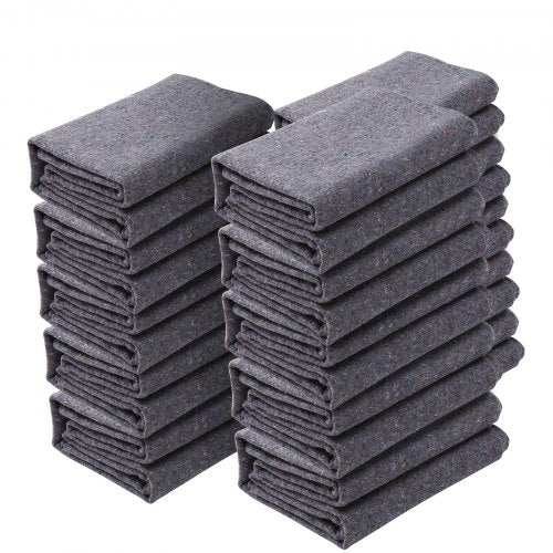 Moving Blankets, 72" x 54", 21 lbs/dz Weight, 12 Packs, Professional Recycled Cotton Packing Blanket, Large Heavy Duty Shipping Mover Pads Perfect for Protecting Furniture, Floors, Appliances