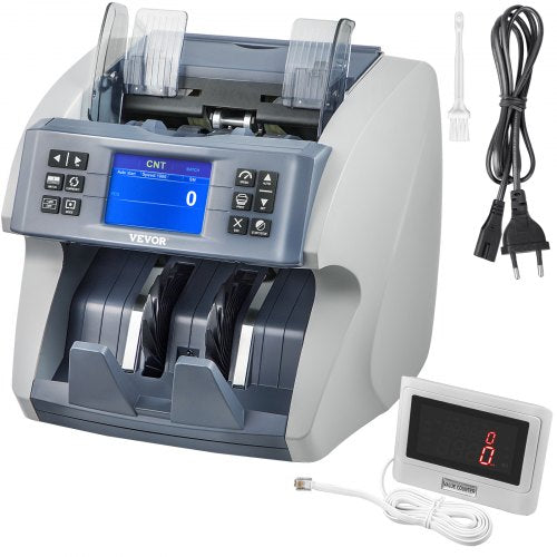 Money Machine, Mixed Denominations Money Counter, 5 Counterfeit Detections Bill Count, 8 Working Modes Cash Machine, 800/1000/1200/1500pcs/min Note Counting Machine with External Display for Ban