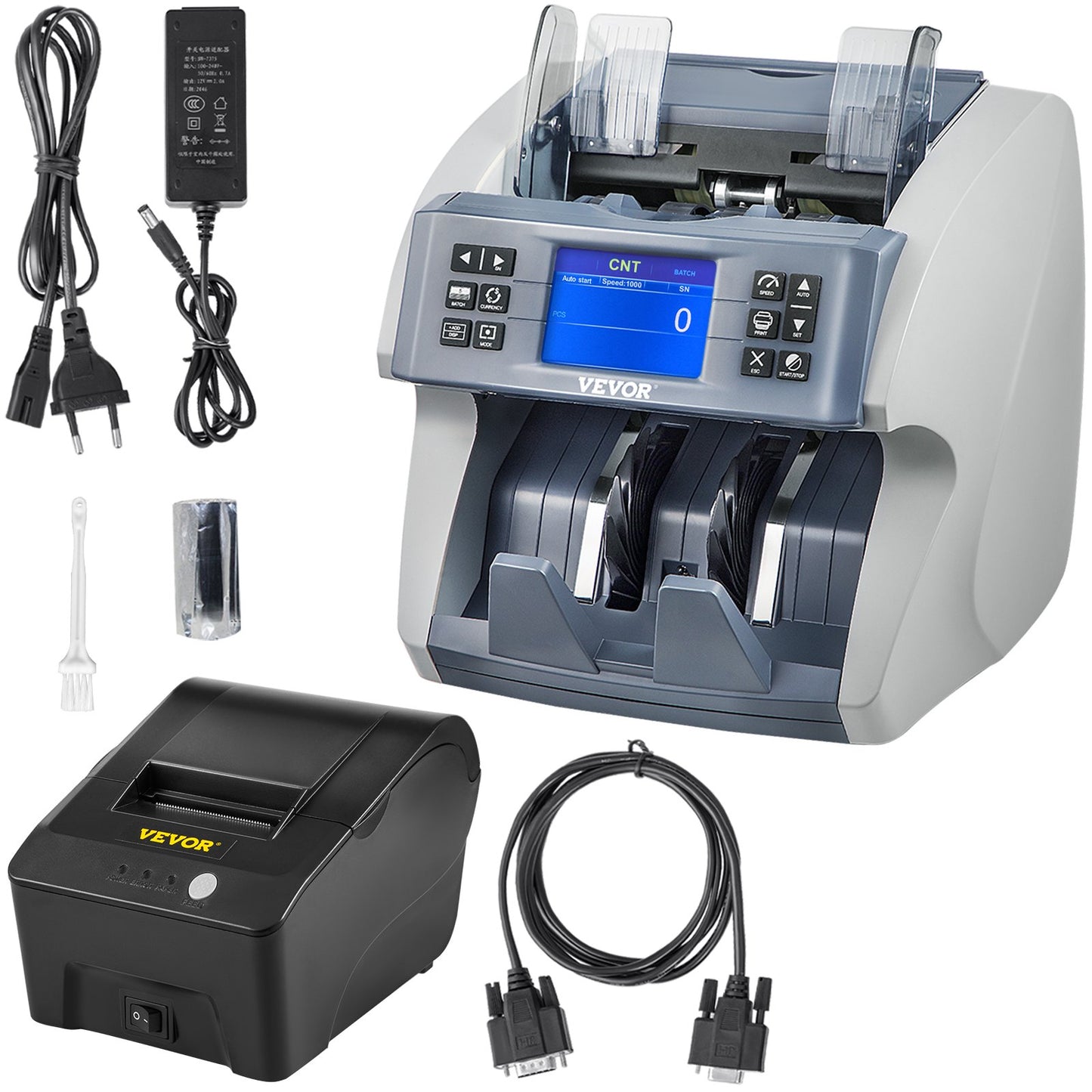Money Machine, Mixed Denominations Money Counter, 5 Counterfeit Detection Small Bill Counter, Multiple Working Modes Cash Machine, 800/1000/1200/1500pcs/min Note Counting Machine for Bank