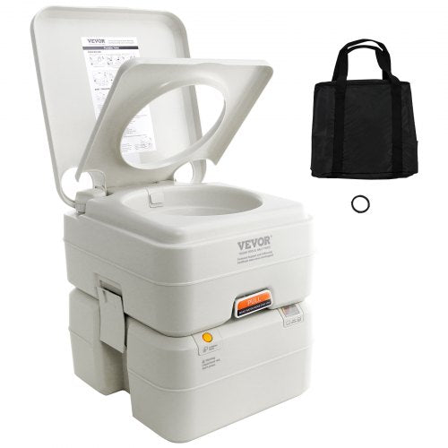 Portable Toilet Flush Travel Camping 5.3 Gal Commode Potty with Carry Bag