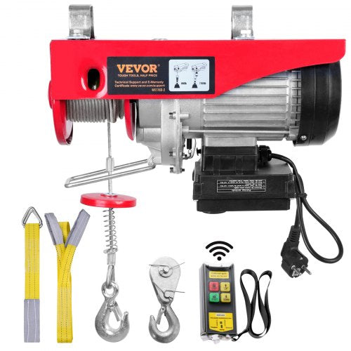 Electric Hoist, 1760 lbs Lifting Capacity, 1450W 220V Electric Steel Wire Winch with Wireless Remote Control, 40ft Single Cable Lifting Height & Pure Copper Motor, for Garage Warehouse Factory
