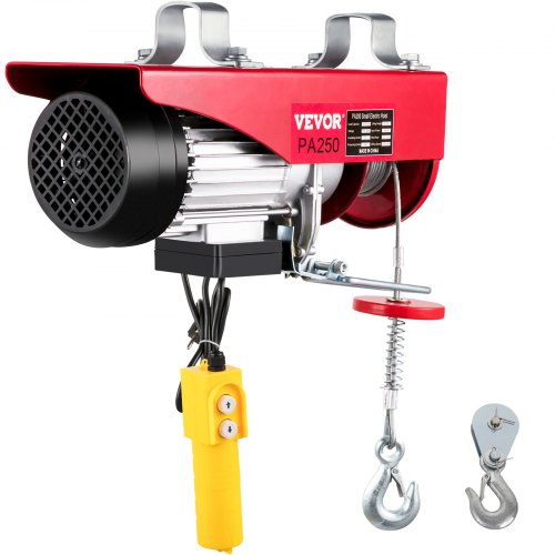 125 Kg/250 Kg Electric Hoist Lifting Crane Remote Control Power System,  Alloy Steel Wire Overhead Crane Garage Ceiling Pulley Winch w/Premium 1.5 M/5 Ft Long Cable
