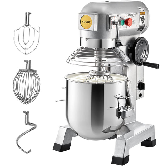 Commercial Stand Mixer, 30Qt Stainless Steel Bowl, 1500W Heavy Duty Electric Food Mixer with 3 Speeds Adjustable 108/199/382 RPM, Dough Hook Whisk Beater Included, Perfect for Bakery Pizzeria
