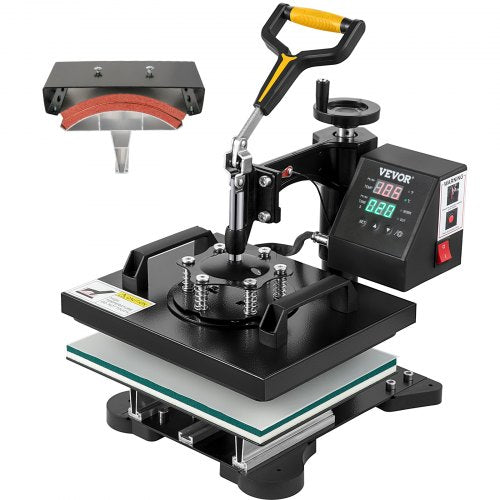 Heat Press Machine, 10x12inch / 25x30cm, 2IN1 Clamshell Sublimation Transfer Printer with Teflon Coated, Digital Precise Heat Control, Powerpress for T-Shirt Hat Cap