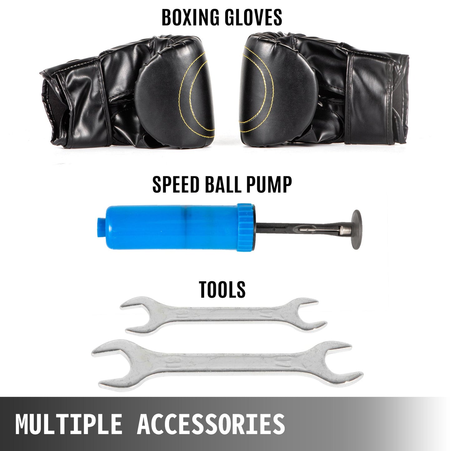 Reflex Bag Freestanding Height Adjustable Spinning Bar with Boxing Gloves Speed Bag Stand Up Boxing Bar Punching Bag Set with Stand for MMA Training, Stress Relief, Fitness(Red,1 Rod)