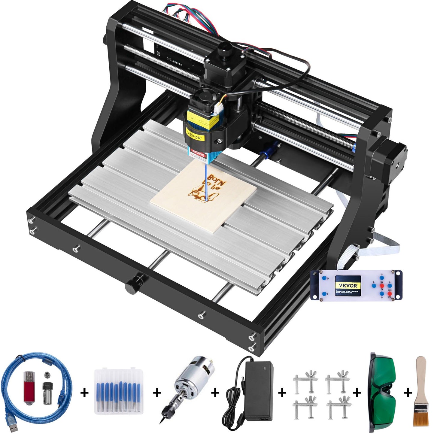 CNC 3018 Pro 2500MW 300×180×40mm Cnc Machine GRBL Control Mini Laser Engraver with Offline Controller 3 Axis Laser Engraving Machine for Carving Milling Plastic Acrylic PVC Wood