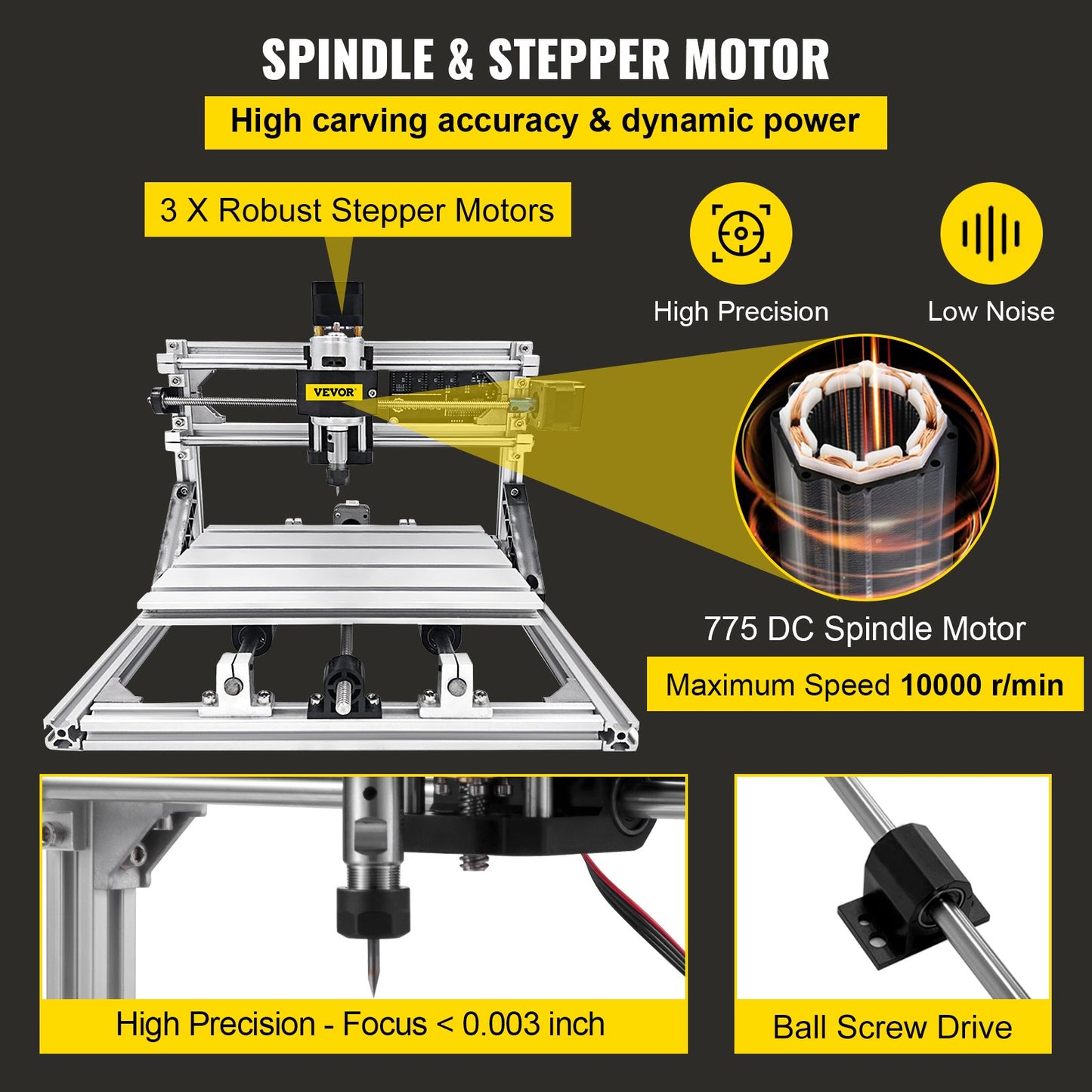 3 Axis 2418 Grbl Control CNC Router Engraving Machine 240X180X40mm for Wood PVC Carving Molding Material (Basic)