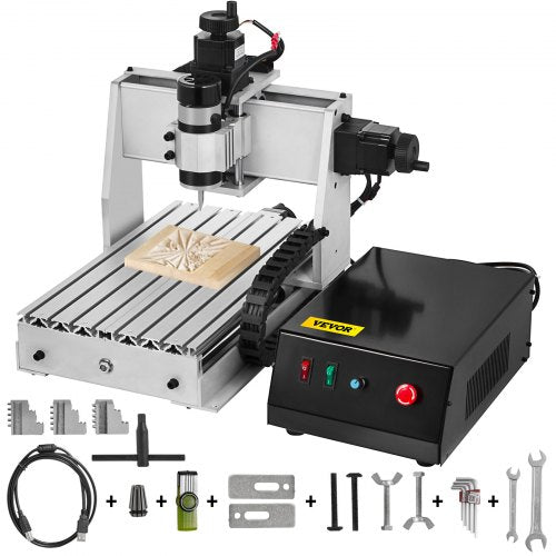 CNC Router Engraver Kit 3020 CNC Router 3 Axis USB Port CNC Router Engraver Machine 200W CNC Router Engraving Drilling Milling Machine MACH3 Control for DIY(300X200mm)