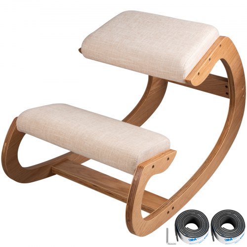 Ergonomic Kneeling Chair 220LB Load Capacity Kneeling Posture Desk Chair Stool with Hip Cushion Kneeling Ergonomic Stool for Home Office Good Posture Computer Stool White Oak