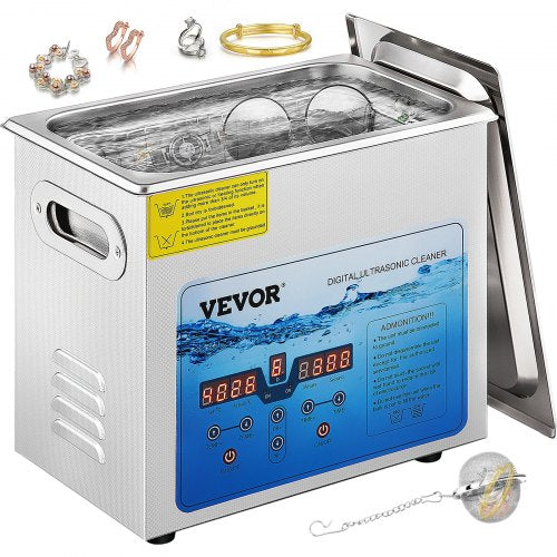 Ultrasonic Cleaner, 36KHz~40KHz Adjustable Frequency, 3L 220V, Ultrasonic Cleaning Machine w/ Digital Timer and Heater, Lab Sonic Cleaner for Jewelry Watch Eyeglasses Coins, FCC/CE/RoHS Listed
