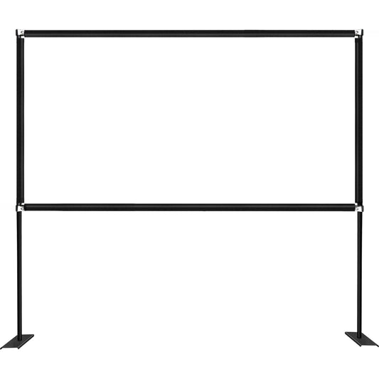 Outdoor Movie Screen w/ Stand, 100" Portable Movie Screen, 16:9 HD Wide Angle Outdoor Projector Screen, Front & Rear Projection, w/ Storage Bag & Stand for Office Home Theater Outdoor Indoor Use