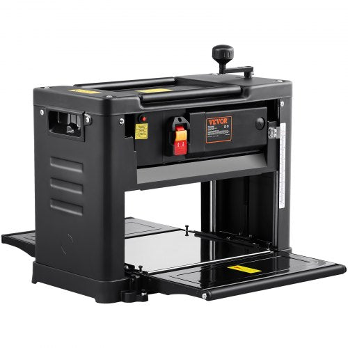 Thickness Planer, Single Speed, 13" Width Worktable Benchtop Planer, Two-Blade, 15-Amp 2000W Powerful Motor, 12" Extended Infeeding Table, Low Noise for both hard & soft wood material removal