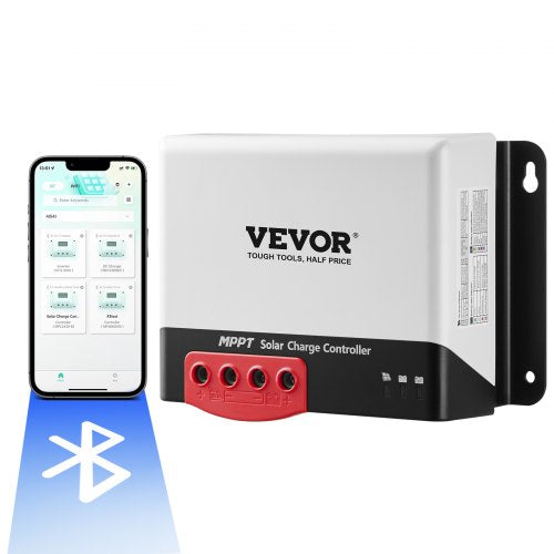 30A MPPT Solar Charge Controller, 12V / 24V Auto DC Input, Solar Panel Regulator Charger with Bluetooth Module, 98% Charging Efficiency for Sealed(AGM), Gel, Flooded and Lithium Battery Charging