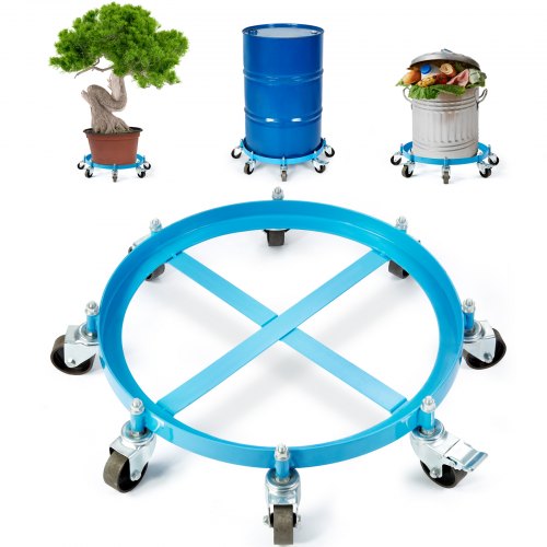 55 Gallon Heavy Duty Drum Dolly, 2000lbs Load Capacity, Barrel Dolly Cart Drum Caddy, Non Tipping Hand Truck Capacity Dollies with Steel Frame 8 Swivel Casters Wheel, for Warehouse Drum Handling