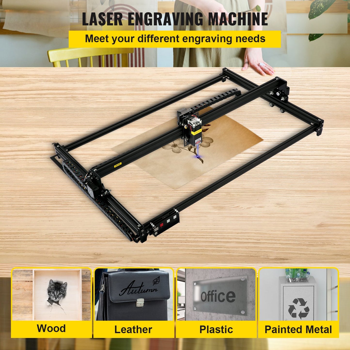 Desktop Laser Engraver 18.1"x31.9" Large Engraving Area 7.5W Laser Power
