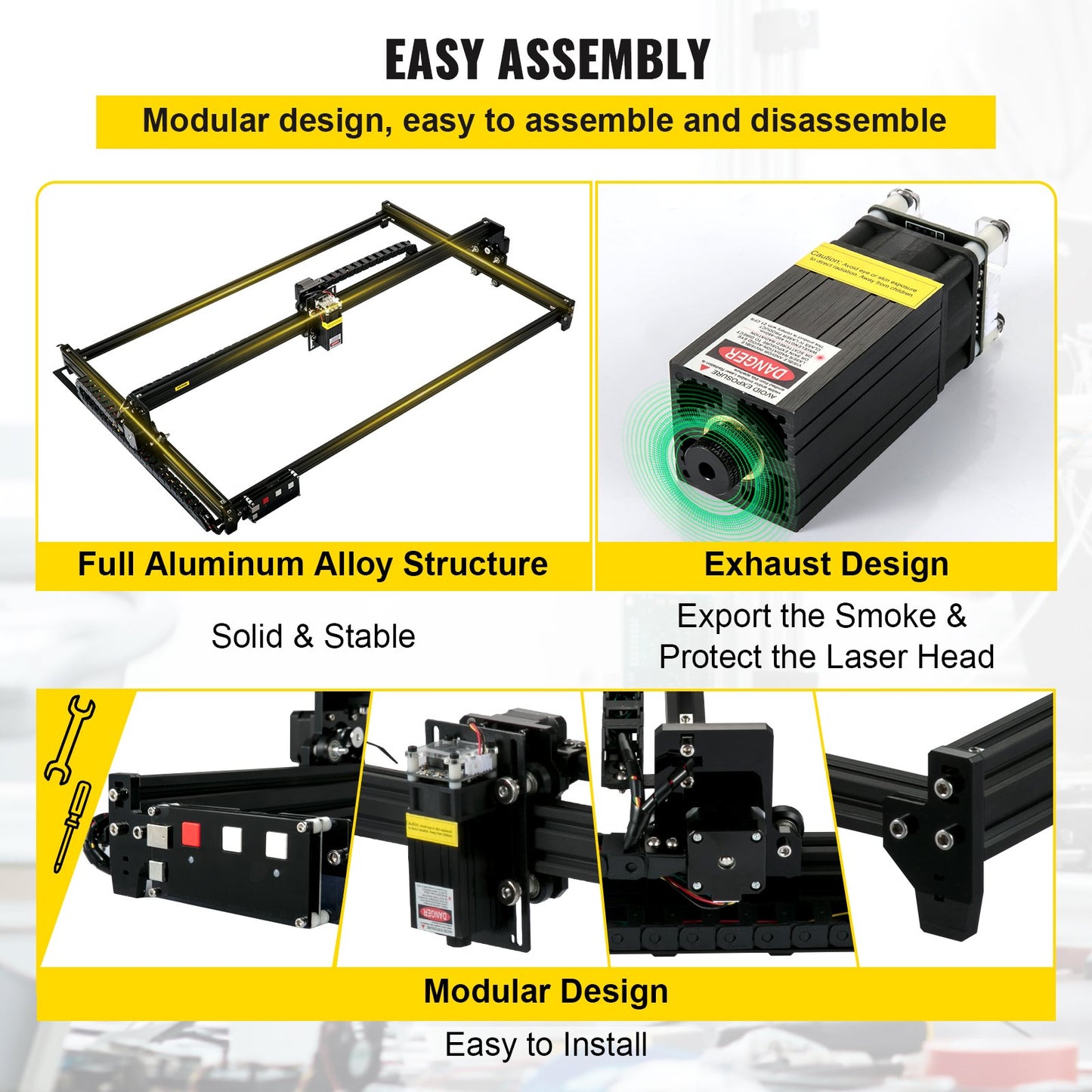 Desktop Laser Engraver 18.1"x31.9" Large Engraving Area 7.5W Laser Power