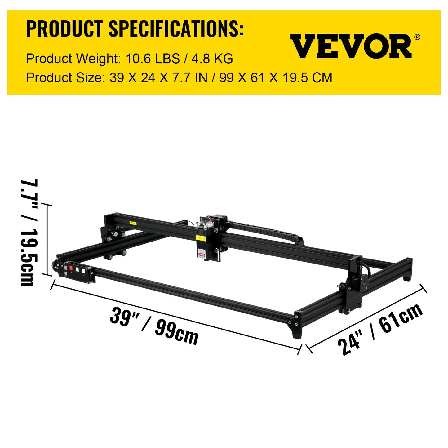 Desktop Laser Engraver 18.1"x31.9" Large Engraving Area 7.5W Laser Power