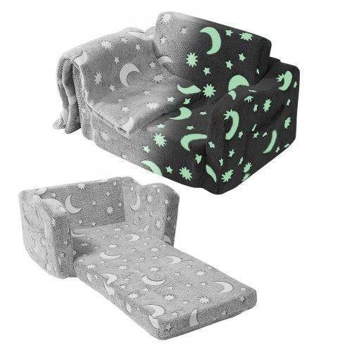 Fold-out Kids Sofa Glow-in-the-Dark Kids Couch Children Convertible Sofa